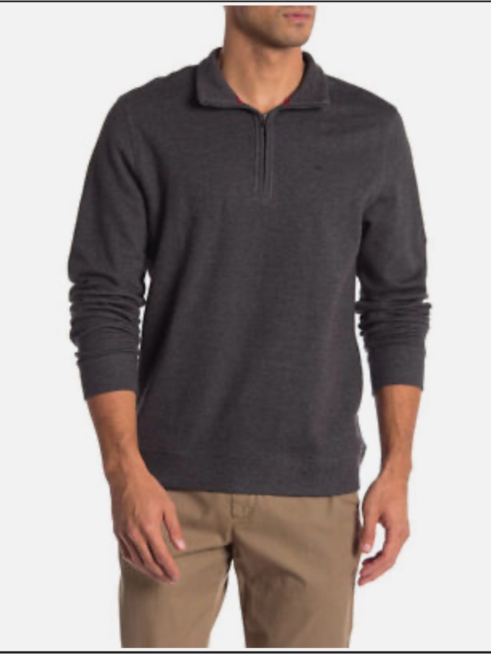 Calvin Klein Men's Classic Quarter Zip Sweatshirt, Gray, Size L